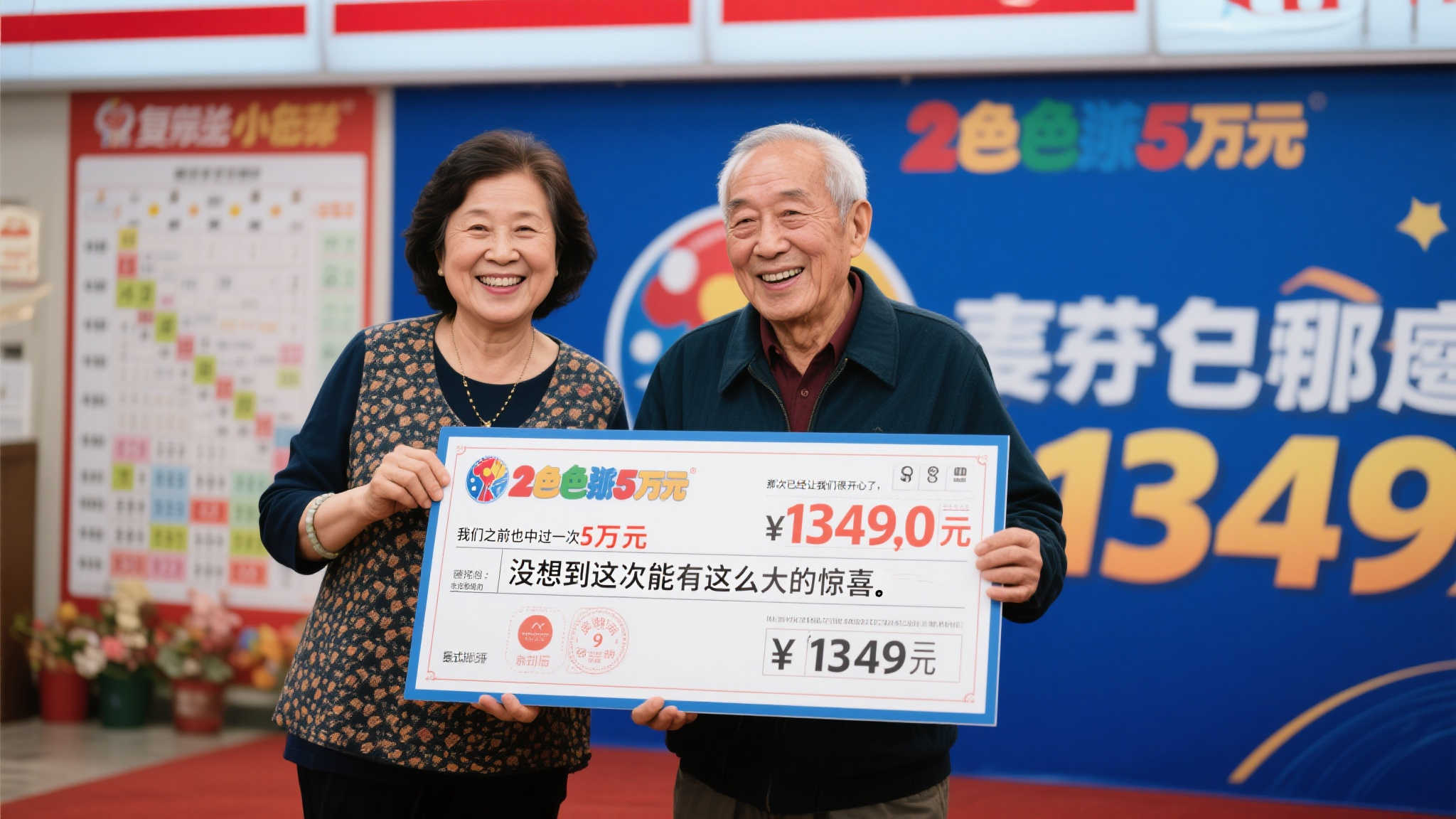 退休大叔喜中双色球1349万，妻子代领奖分享曾揽5万经历