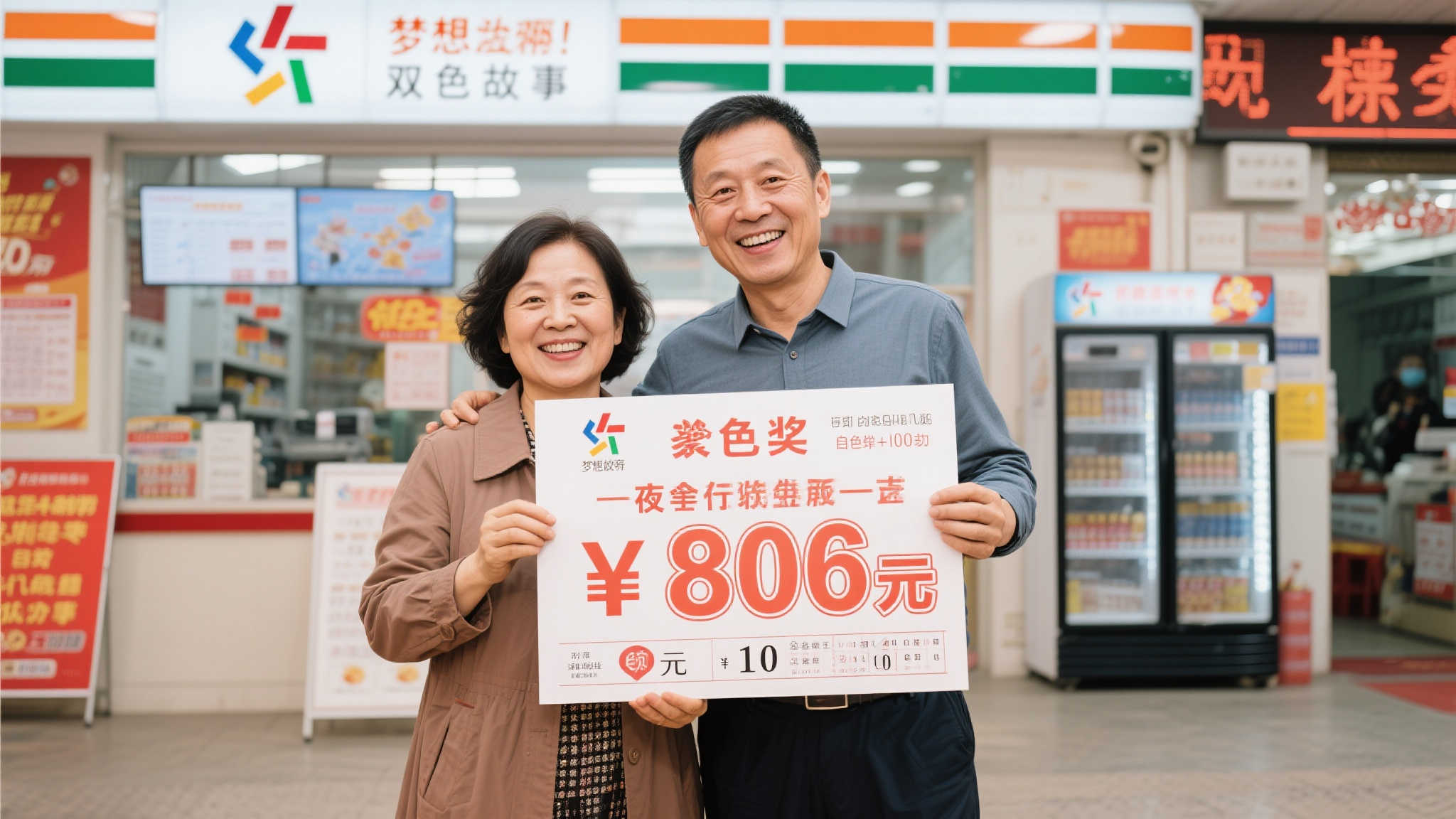 彩民喜中双色球806万 夫妻同往兑奖 每期自选+机选仅投10元 引言:梦想成真 一夜之间成为百万富翁